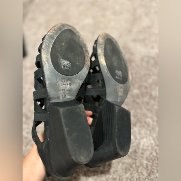 Eileen Fisher Oodle Barley Nubuck Leather Sandal Black , size 10 - Picture 4 of 12